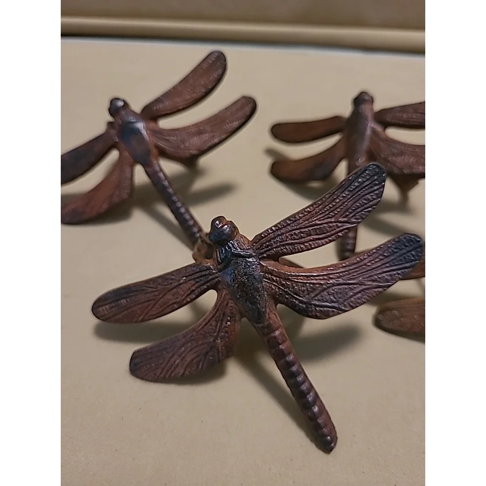 Vintage Rust Dragonfly Napkin Rings Metal Pier 1 Set Of 4